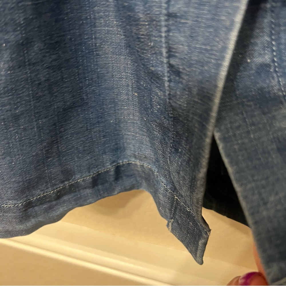 LOFT Blue Button-Front Denim Midi Skirt - Picture 7 of 12